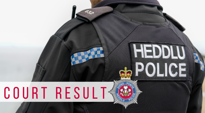 A picture of an officer with the words 'court result' overlayed