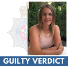 An image of PS Lynwen Thomas next to the words 'guilty verdict'