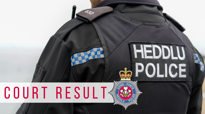 A picture of an officer with the words 'court result' overlayed