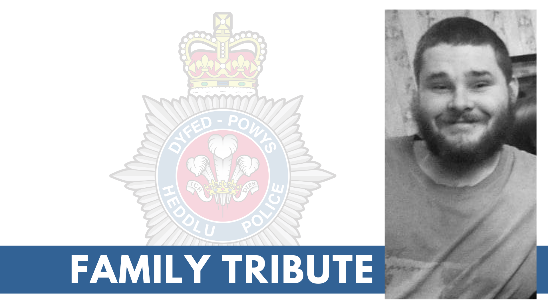 An image of Liam Rees Morgan-Whittle next to the word 'tribute'