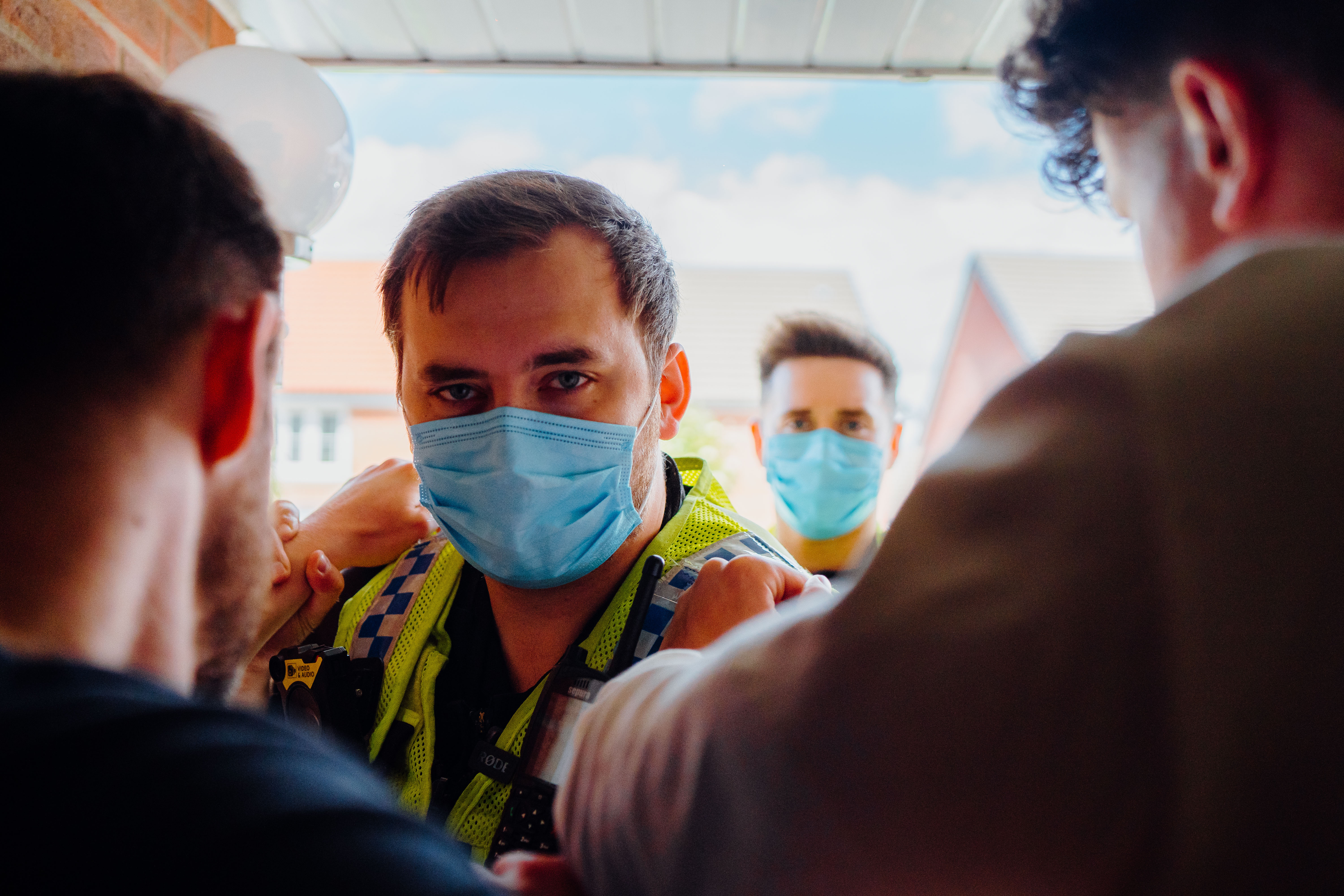 Police Officer being pushed 