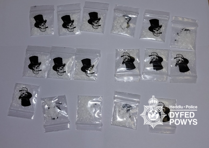 Small clear bags of cocaine