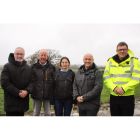 Chief Constable and Police and Crime Commissioner standing with FUW members on a farm
