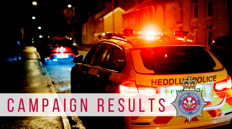 A picture of a police car with the word 'results' overlayed