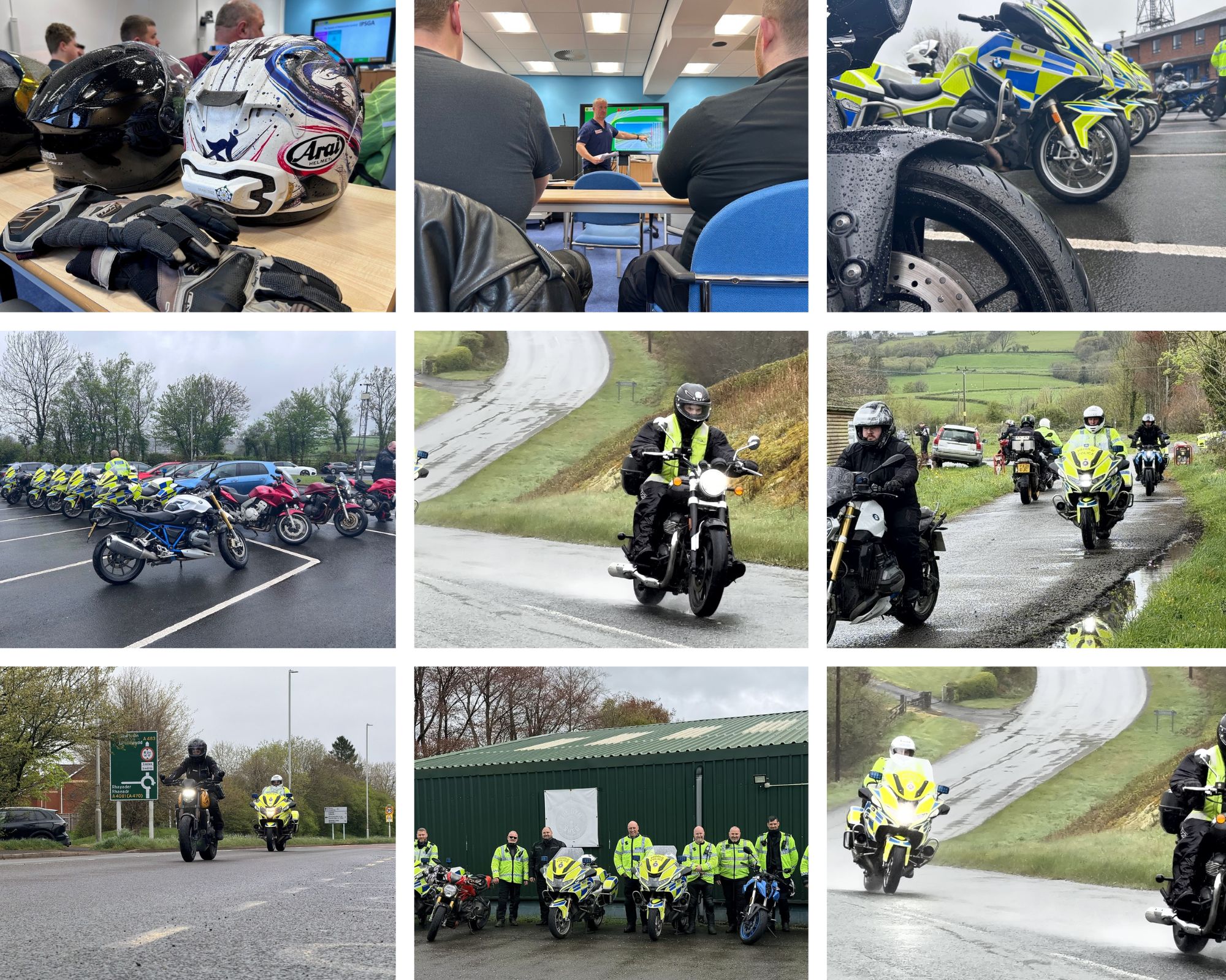 Collage o luniau o'r sesiynau BikeSafe mewnol