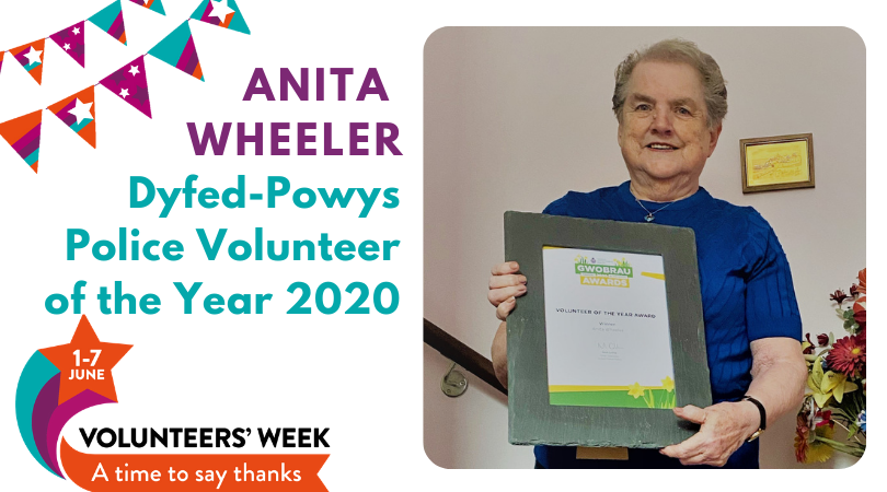 Anita Wheeler, Gwirfoddolwr y Flwyddyn Heddlu Dyfed-Powys 